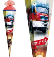 Zuckertüte 85 cm Feuerwehr mit Licht Rote Spitze