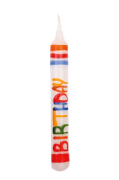 Kerze Happy Birthday , Ø13mm, handbemalt