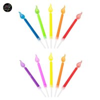 BIRTHDAY FUN Farbflammen-Kerzen 5er-Set