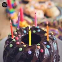 BIRTHDAY FUN Farbflammen-Kerzen 5er-Set