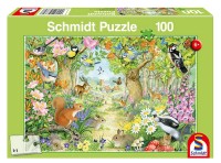 Puzzle 100 Teile - Tiere im Wald