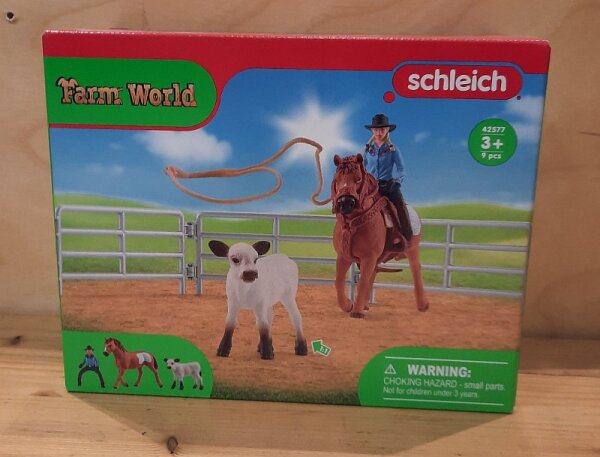 Schleich Farm World Team Roping mit Cowgirl