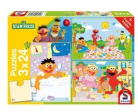 Puzzle -Sesamstrasse-  Sachen machen, 3x24-teilige  Kinderpuzzle
