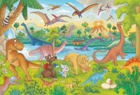Mauseschlau & Bärenstark Reise in die Urzeit, 60 Teile Kinderpuzzle mit Add-on (Wissensbüchlein)