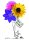 Postkarte Apic Happy Birthday Mädchen Blumenstrauß