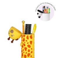 2-in-1-Federmäppchen aus Silikon - Kawaii Giraffe
