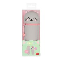 2-in-1-Federmäppchen aus Silikon - Kawaii Kitty