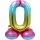 Stand Folienballon Regenbogen Zahl 0 40cm