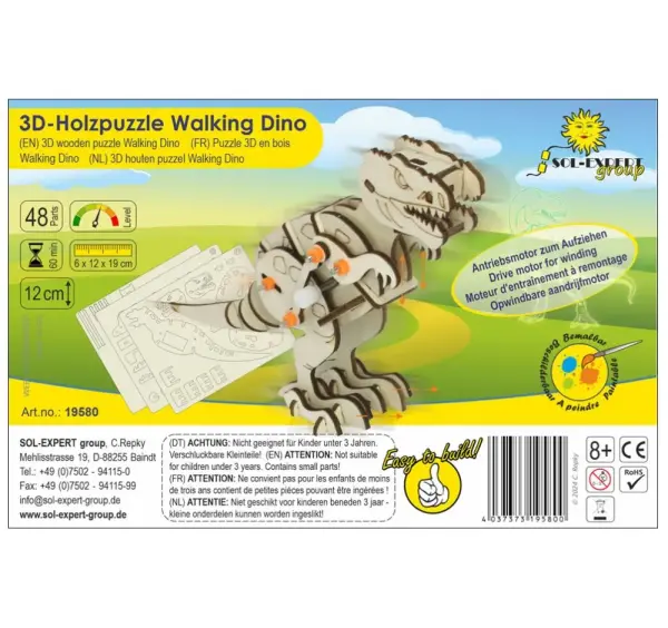 3D Holz Puzzle Funktionsmodell Walking Dino