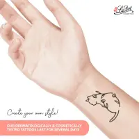 Tattoo Stone M Blumen Katze
