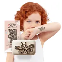 Tattoo Stone M Blumen Libelle