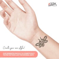 Tattoo Stone M Blumen Libelle