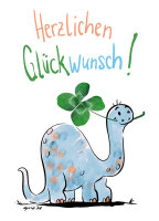 Postkarte Apic Herzlichen Glückwunsch! Brontosaurier