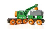 BRIO Grüner Kranwagen mit Anhänger und Fracht